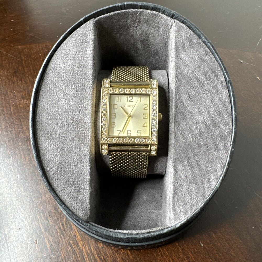 GUESS Women's Gold-Tone Stainless Steel Mesh Bracelet Watch 39mm U0130L2